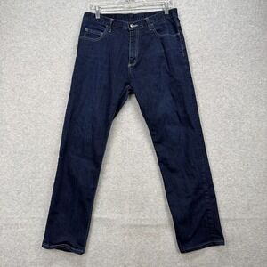 Dearborn Jeans Men 32x29 Dark Blue Denim Pants Straight Leg Stretch American USA